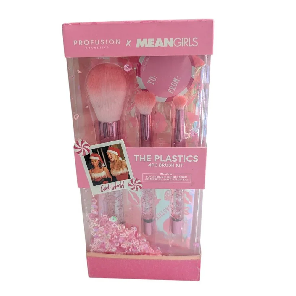 Profusion Cosmetics Mean Girls THE PLASTICS 4 PIECE BRUSH SET New with Box